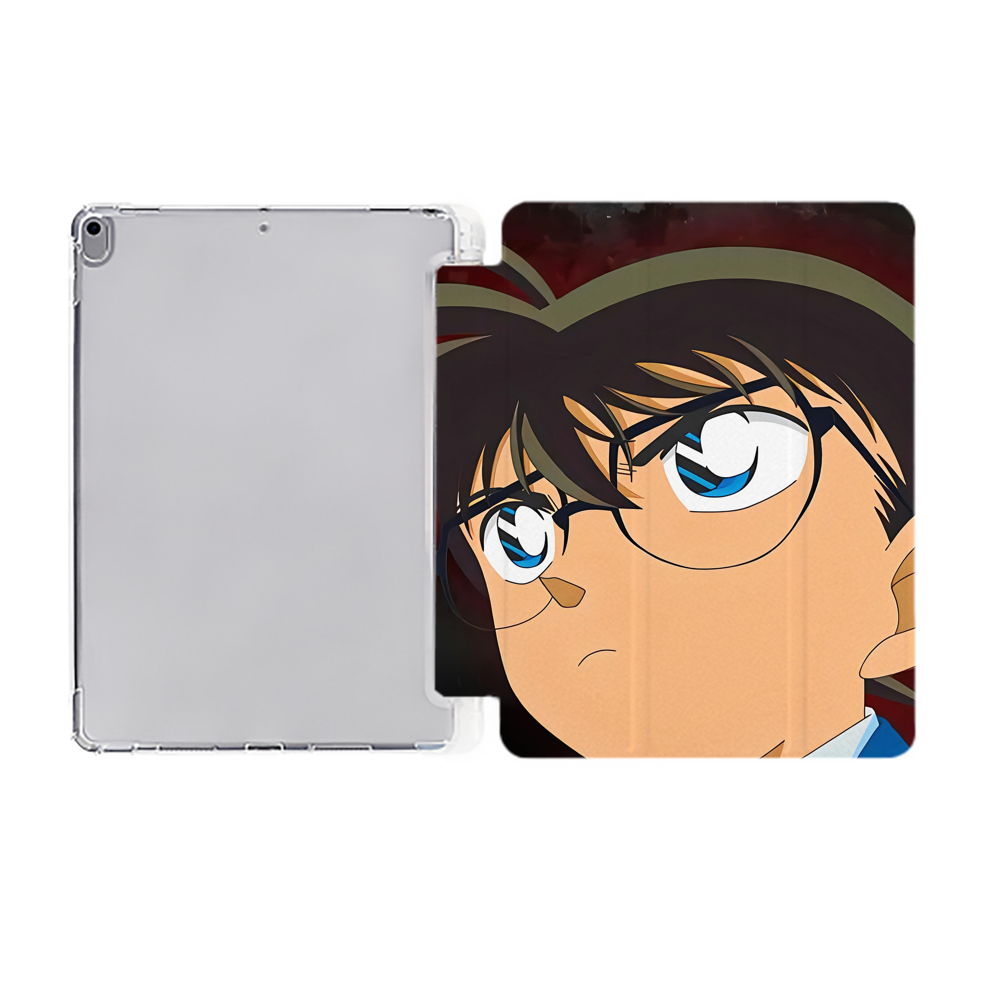 （画像用） 名探偵コナン Detective Conan IPad ケース ペン収納付き 三つ折りスタンド PUレザー×シリコン 対応機種9.5/10.5/10.9インチ